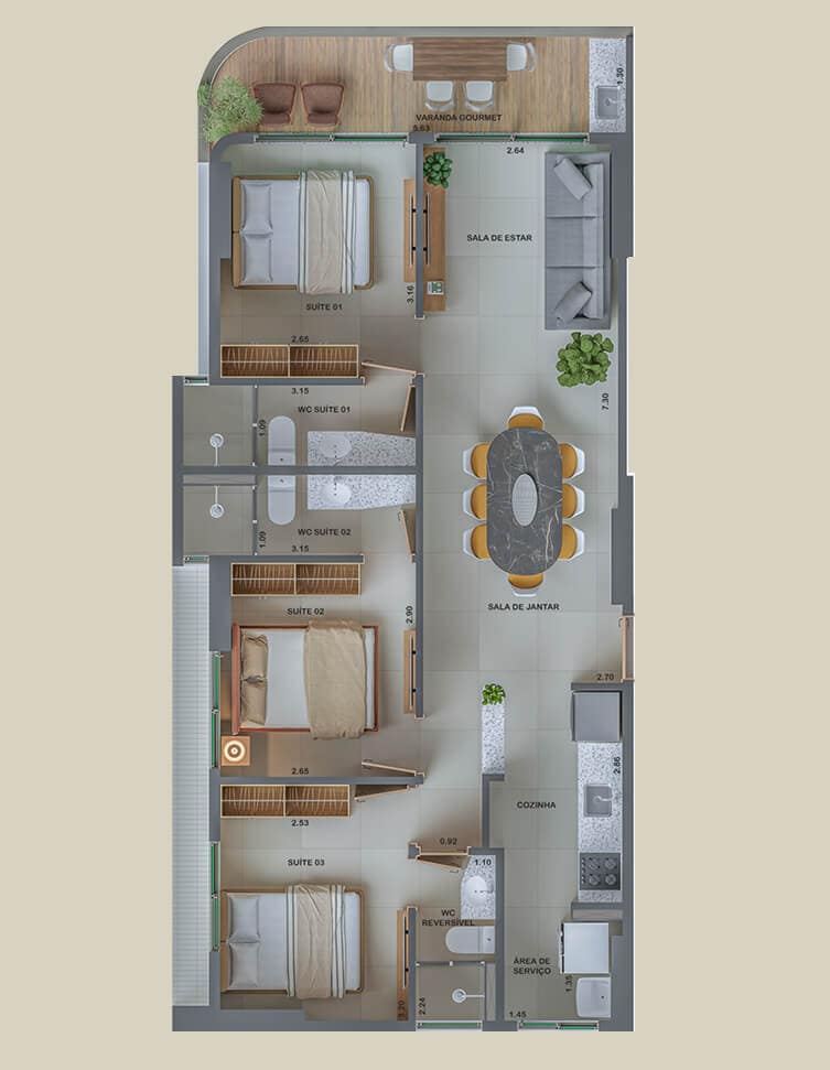 Apartamento 78m² Altana Oceania - Construtora Techne Altana Oceania, João Pessoa